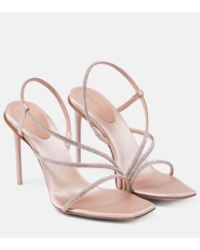 Max Mara Sandalen Stark aus Satin - Pink