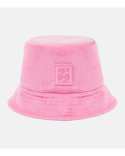 Loewe Anagram Corduroy Bucket Hat - Pink