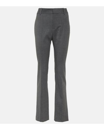 Nili Lotan Evan Wool-blend Slim Trousers - Grey
