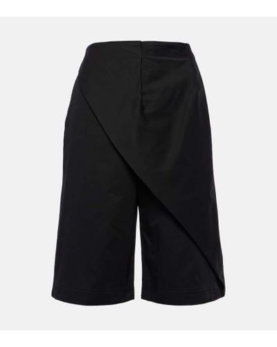 Loewe Shorts de algodon plisados - Negro