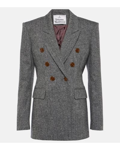 Vivienne Westwood Wool-blend Double Breasted Blazer - Grey