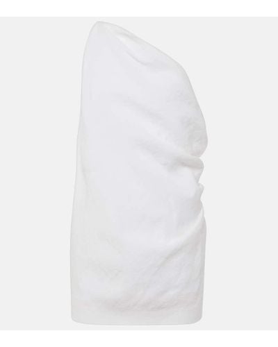 TOVE Petra One-shoulder Linen Top - White