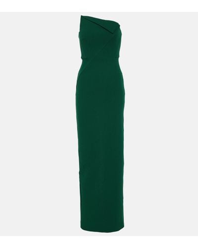 Roland Mouret Origami Strapless Bustier Gown - Green