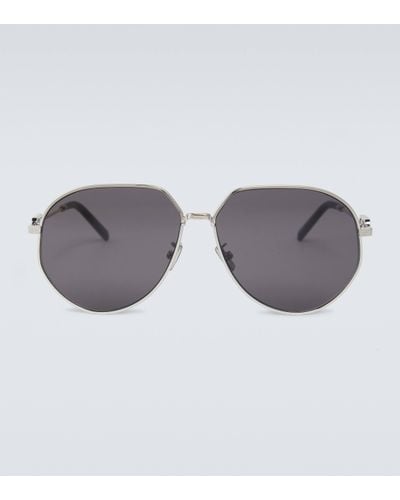 Dior Cd Link A1u Round-frame Silver-tone Sunglasses - Black