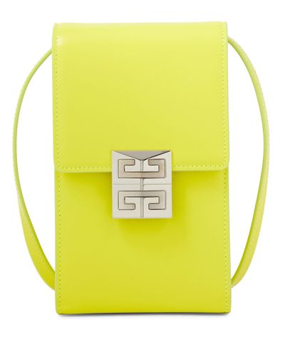 Givenchy 4g Mini Leather Crossbody Bag - Yellow