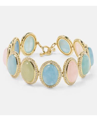 Octavia Elizabeth Front Street 18kt Gold Bracelet With Beryl And Diamonds - Blue