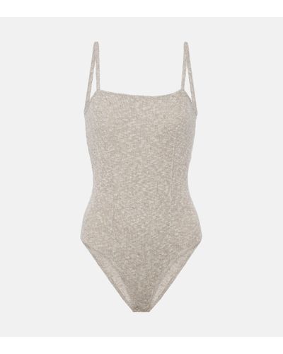 Magda Butrym Knitted Linen And Cotton Bodysuit - White