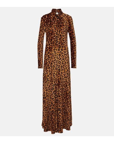 Rabanne Leopard-print Maxi Dress - Brown