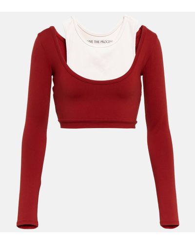 Live The Process Cropped Sports Top - Red