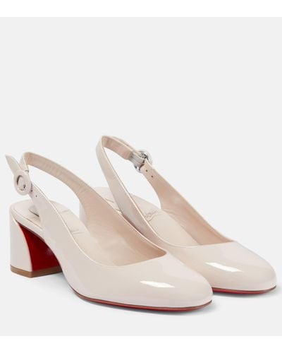 Christian Louboutin So Jane Patent Leather Slingback Court Shoes - Natural