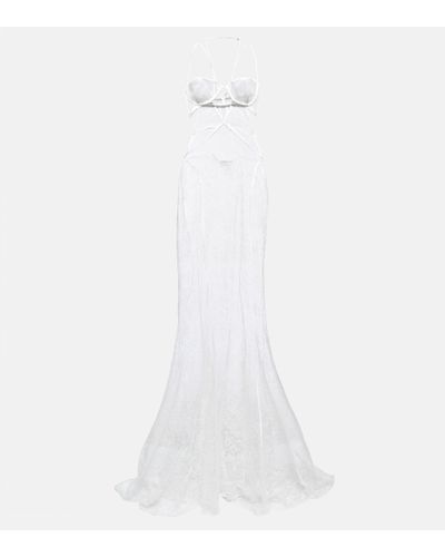 Nensi Dojaka Bridal Robe aus Spitze - Weiß