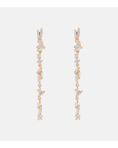 Suzanne Kalan Iva 18kt Gold Drop Earrings With Diamonds - Natural