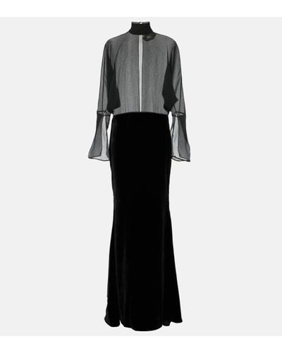 ‎Taller Marmo Robe longue Shangai en soie - Noir