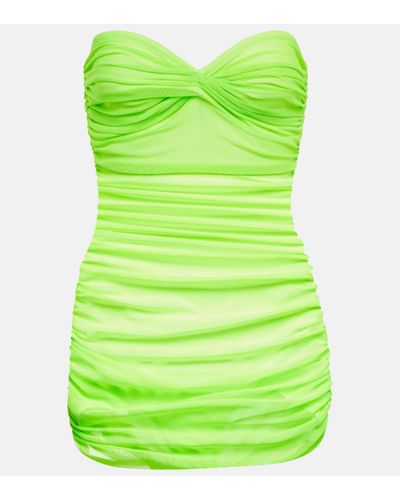 Norma Kamali Walter Mio Ruched Bandeau Swimsuit - Green
