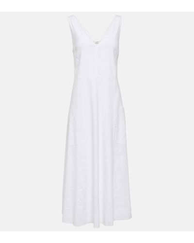 Vince Linen-blend Midi Dress - White