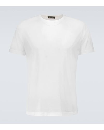 Loro Piana Camiseta de seda y algodon - Blanco