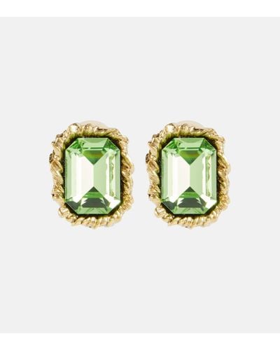 Oscar de la Renta Lintzer Embellished Earrings - Green