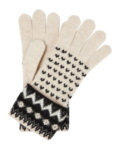 Khaite Cashmere Jacquard Gloves - White