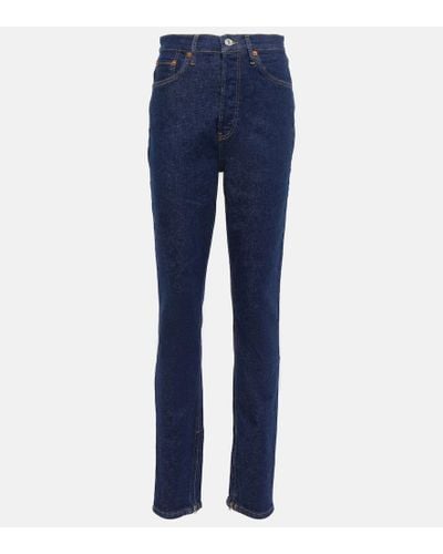 RE/DONE Jeans ajustados Super High Drainpipe - Azul