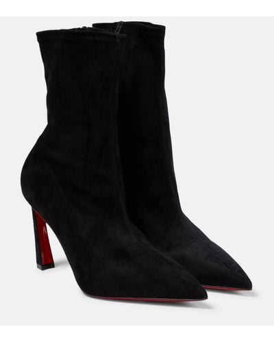 Christian Louboutin Condora 100 Suede Ankle Boots - Black