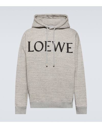 Loewe Sweat-shirt a capuche en coton a logo - Gris