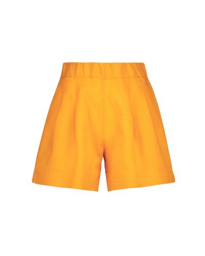 Asceno Zurich Linen Shorts - Yellow