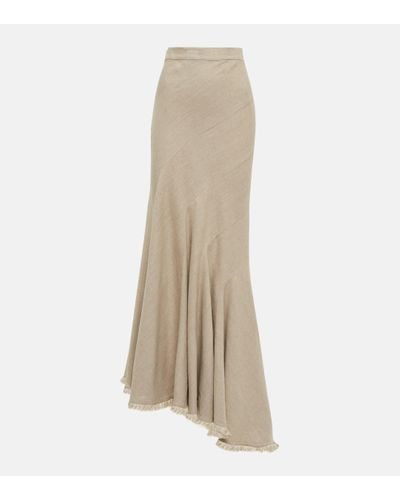 Max Mara Mermaid Linen Maxi Skirt - Natural