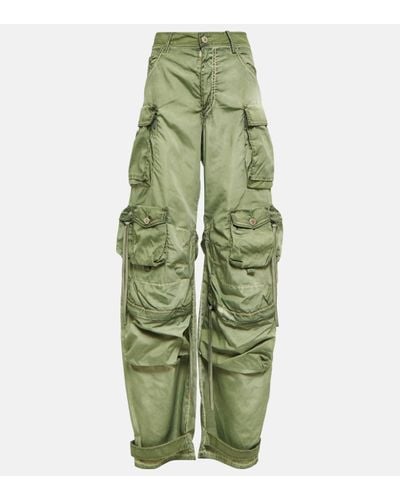 The Attico Pantalon cargo ample a taille basse - Vert