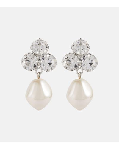 Jennifer Behr Tatiana Crystal-embellished Earrings - White