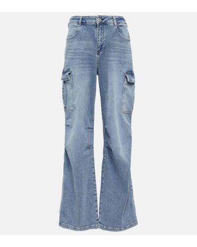 AG Jeans Jean cargo ample a taille haute - Bleu