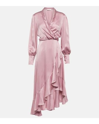Zimmermann Wickelkleid aus Seide - Pink
