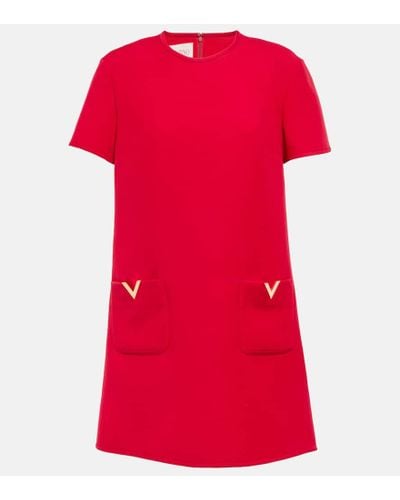 Valentino Miniabito VGold in crepe di lana e seta - Rosso