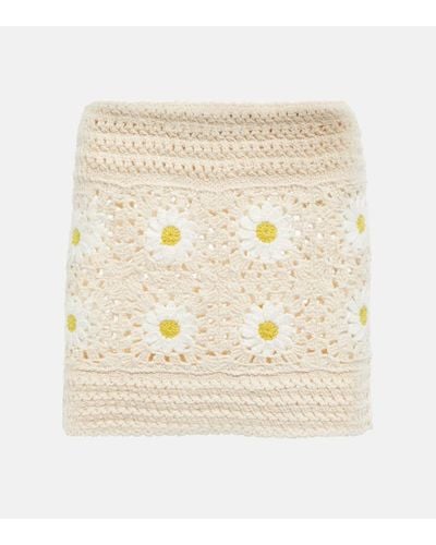 Alanui Daisy Crocheted Miniskirt - Natural
