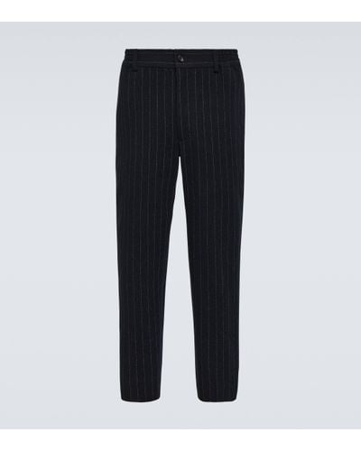 Comme des Garçons Chalk Striped Straight Trousers - Black