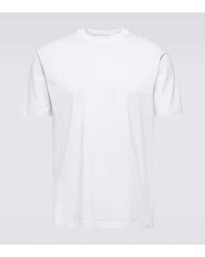 Burberry T-shirt in jersey di cotone con ricamo - Bianco