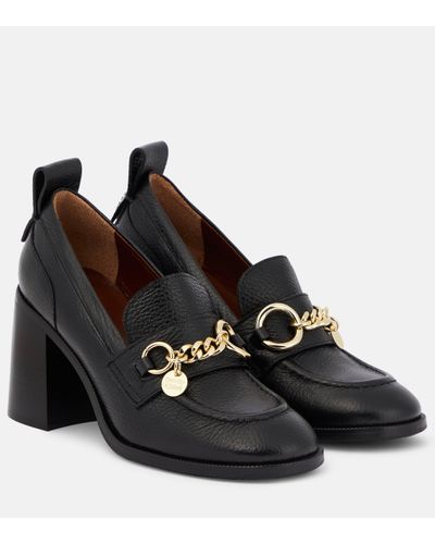 See By Chloé Aryel Leather Loafer Court Shoes - Black