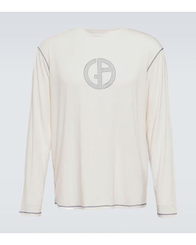 Giorgio Armani Camiseta de jersey con logo - Blanco