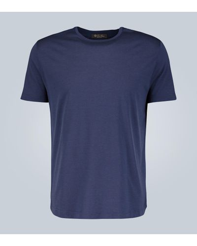 Loro Piana Silk-cotton Blend T-shirt - Blue