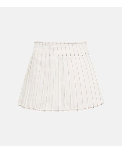 Ami Paris Minifalda de algodon plisada - Blanco