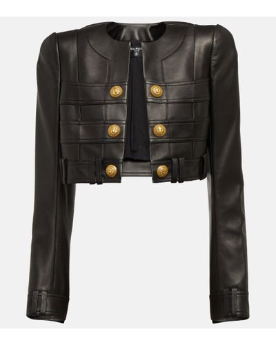 Balmain Leather jackets for | Online Sale up 84% off Lyst