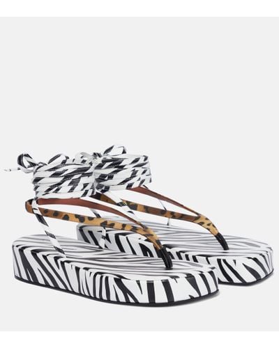 AMINA MUADDI Jamie Printed Satin Sandals - Multicolour