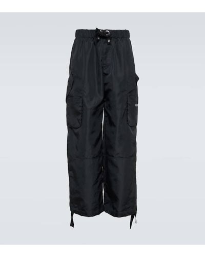 Versace Pantalones cargo tecnicos anchos - Negro