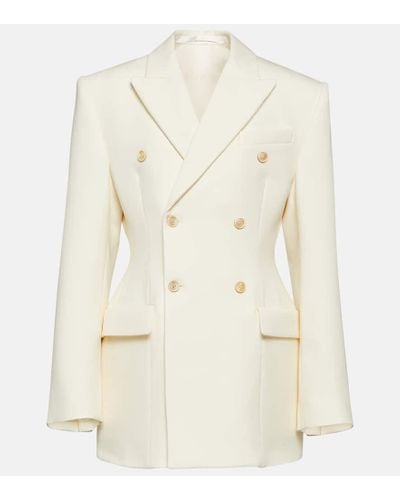 Wardrobe NYC Contour Double-breasted Wool Blazer - Natural