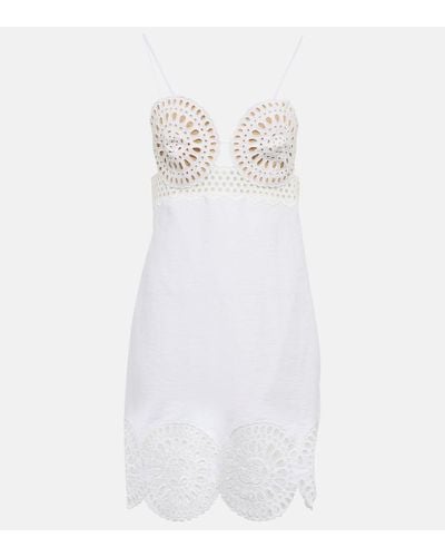 Stella McCartney Eyelet Cotton-blend Minidress - White