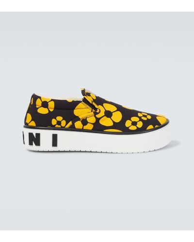 Marni X Carhartt Floral Slip-on Sneakers - Yellow