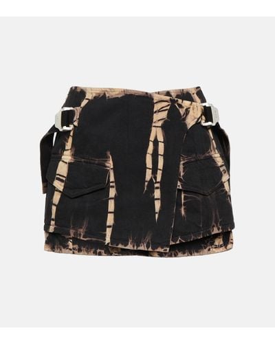 Dion Lee Tie-dye Denim Wrap Miniskirt - Black