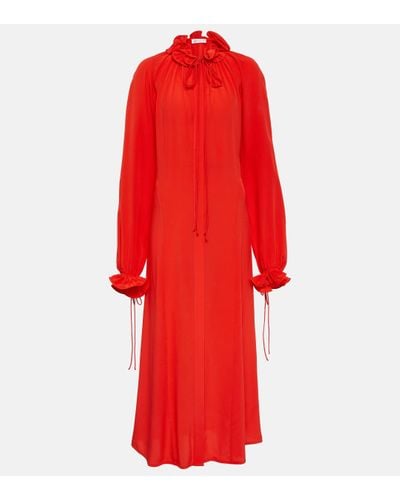 Victoria Beckham Robe longue en soie - Rouge