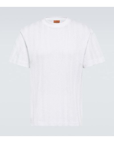Missoni Camiseta de mezcla de algodon en zigzag - Blanco