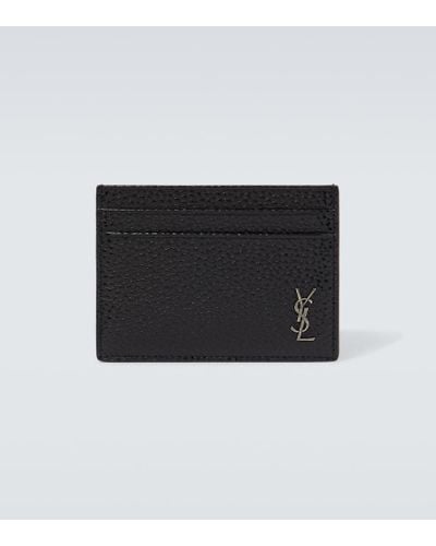 Saint Laurent Tarjetero de piel - Negro