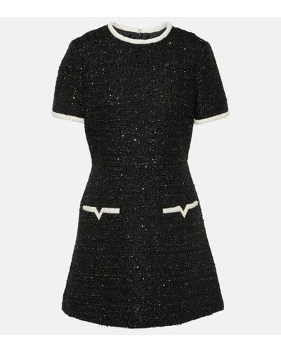 Valentino Minikleid aus Tweed - Schwarz